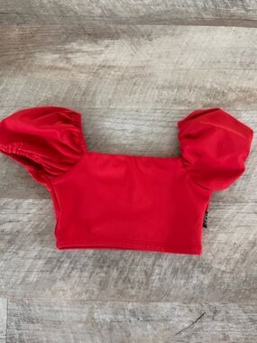 Tiger Friday cherry red ever after crop top